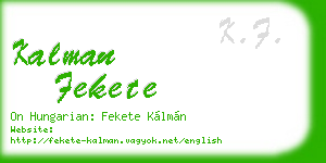 kalman fekete business card