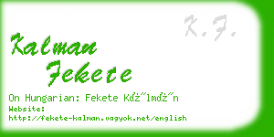 kalman fekete business card